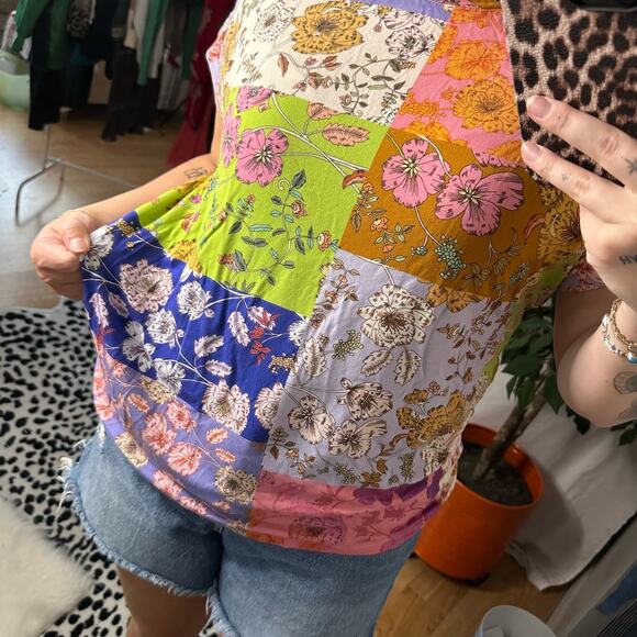 Johnny Was Cosmo Relaxed Tee Multicolour Ladies Top Shirt In Yellow Size Small - Picture 5 of 5